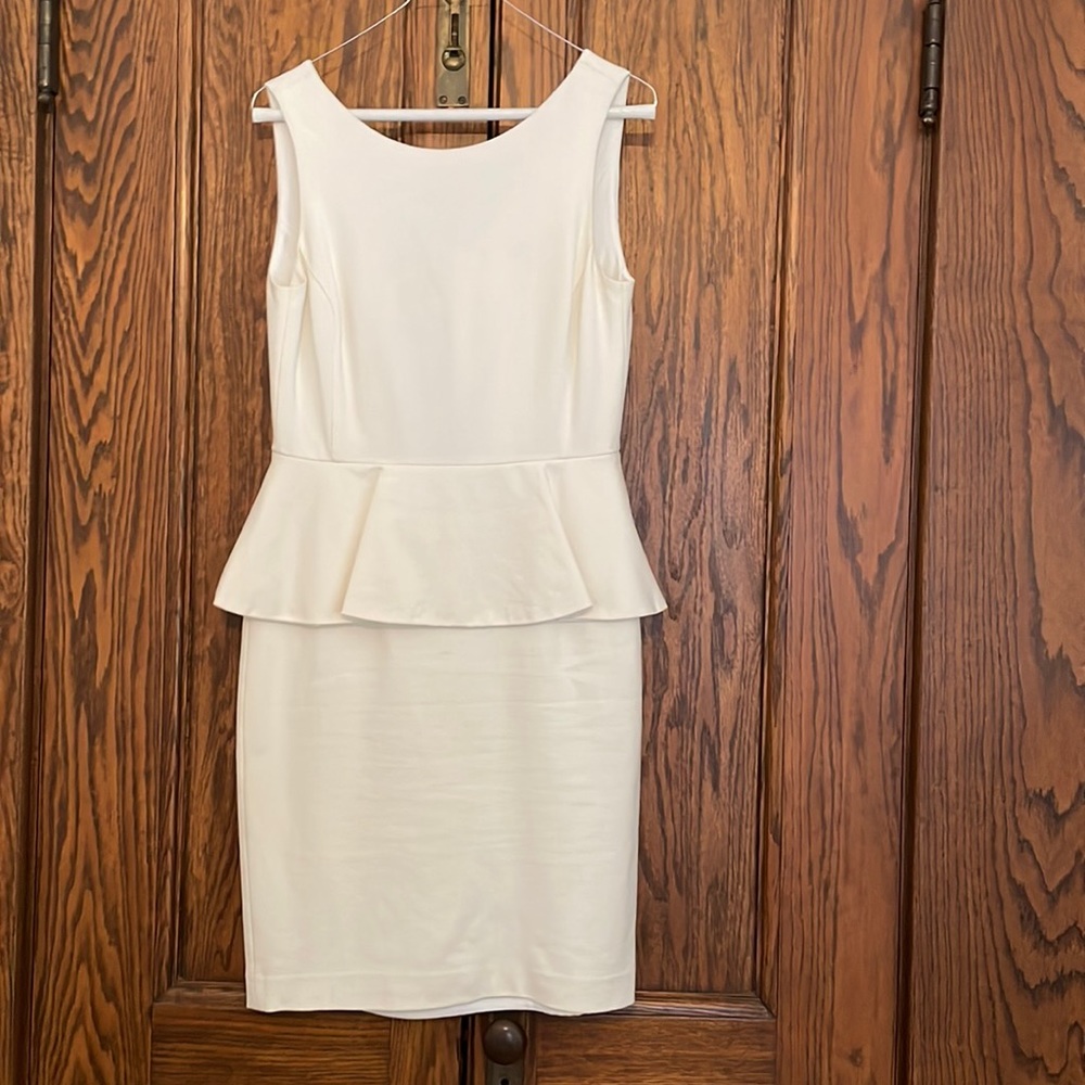 Banana Republic white peplum dress